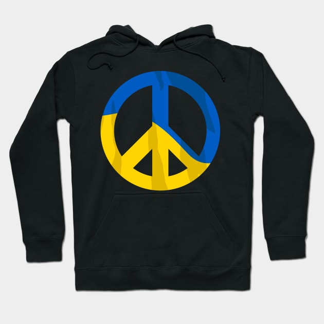 Retro Ukraine Peace Sign with Ukraine Flag Overlay Design Hoodie by hobrath